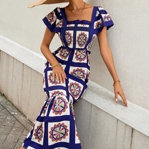 Size medium, blue maxi dress